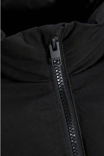Jack & jones JUNIOR gewatteerde jas olijfgroen zwart Jongens Polyester Opstaande kraag 140