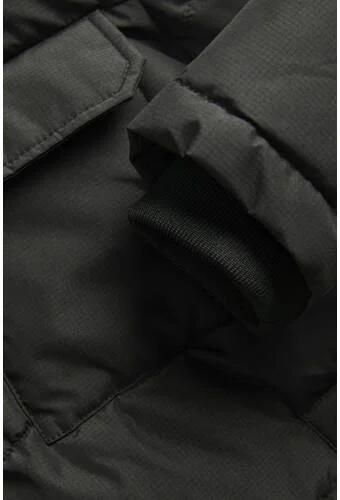 Jack & jones JUNIOR gewatteerde jas zwart Jongens Polyester Capuchon Effen 140