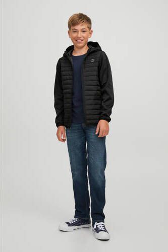 Jack & jones JUNIOR gewatteerde tussenjas JJEMULTI met logo zwart Jongens Polyester Capuchon 152 - Foto 5