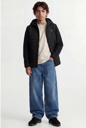 Jack & jones JUNIOR gewatteerde tussenjas JJEMULTI met logo zwart Jongens Polyester Capuchon 116 - Foto 4