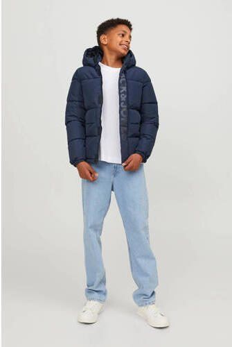 Jack & jones JUNIOR gewatteerde winterjas JCOSPEED van gerecycled polyester donkerblauw 164 - Foto 3