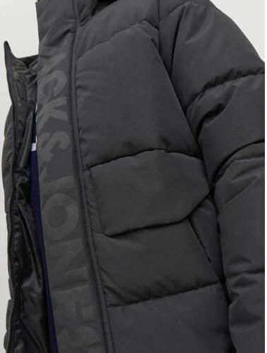 Jack & jones JUNIOR gewatteerde winterjas JCOSPEED van gerecycled polyester zwart Jongens Gerecycled polyester (duurzaam) Capuchon 176 - Foto 3