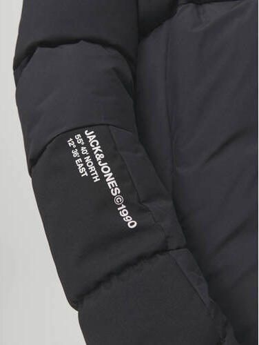 Jack & jones JUNIOR gewatteerde winterjas JJEFORCE zwart Jongens Gerecycled dons (duurzaam) Capuchon 176 - Foto 2