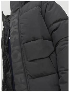 Jack & jones JUNIOR gewatteerde winterjas zwart Jongens Polyester Capuchon 128 - Foto 4