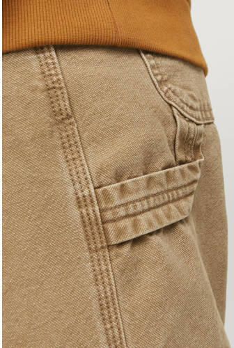 Jack & jones JUNIOR high waist loose fit jeans JJIALEX JJCARPENTER tigers eye Bruin Jongens Katoen 128