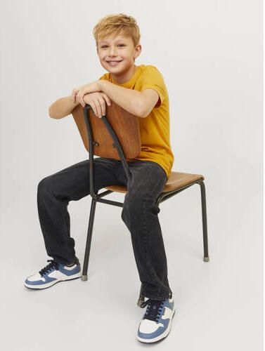 Jack & jones JUNIOR high waist relaxed jeans JJICHRIS JJORIGINAL black denim Zwart Jongens Stretchdenim 128