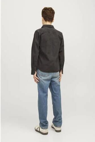 Jack & jones JUNIOR high waist relaxed jeans JJICHRIS JJWORKER blue denim Blauw 128
