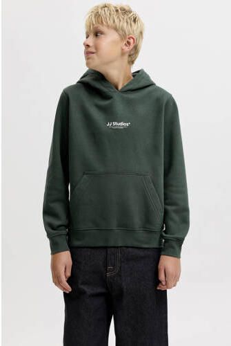 JACK & JONES JUNIOR hoodie donkergroen Sweater Tekst - Foto 3