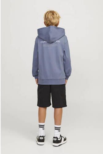 Jack & jones JUNIOR hoodie JCOAERO met tekst zachtblauw Sweater Tekst 128 - Foto 3