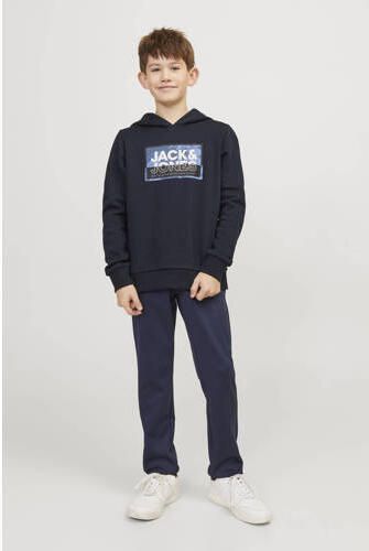 Jack & jones JUNIOR hoodie JCOLOGAN met logo donkerblauw Sweater Logo 140 - Foto 3