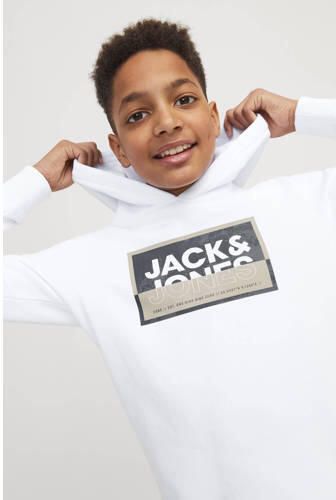 Jack & jones JUNIOR hoodie JCOLOGAN met logo wit Sweater Logo 128 - Foto 3