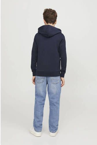Jack & jones JUNIOR hoodie JJEBRADLEY donkerblauw Sweater Effen 176 - Foto 4