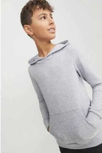 Jack & jones JUNIOR hoodie JJEBRADLEY SWEAT HOOD NOOS JNR grijs melange Sweater 116