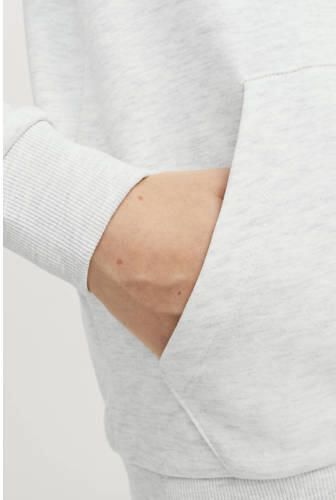 JACK & JONES JUNIOR hoodie JJECALEB VARSITY met logo wit melange Sweater Jongens Katoen Capuchon - Foto 9