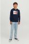 Jack & jones JUNIOR hoodie JJECORP met logo donkerblauw Sweater Logo 152 - Thumbnail 2