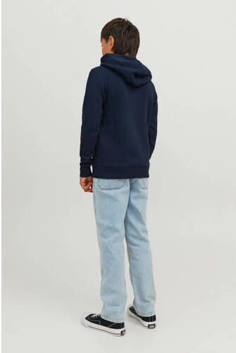Jack & jones JUNIOR hoodie JJECORP met logo donkerblauw Sweater Logo 176 - Foto 3