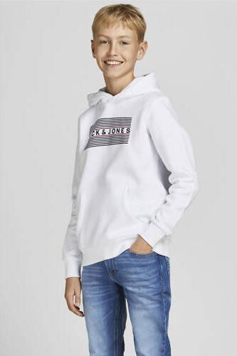 Jack & jones JUNIOR hoodie JJECORP met logo wit Sweater Logo 164 - Foto 4
