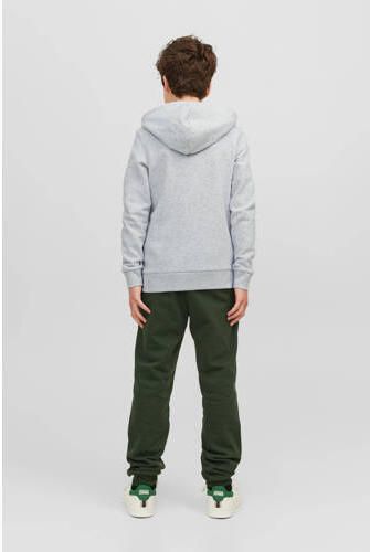 Jack & jones JUNIOR hoodie JJEJOSH met logo lichtgrijs melange Sweater 116 - Foto 3