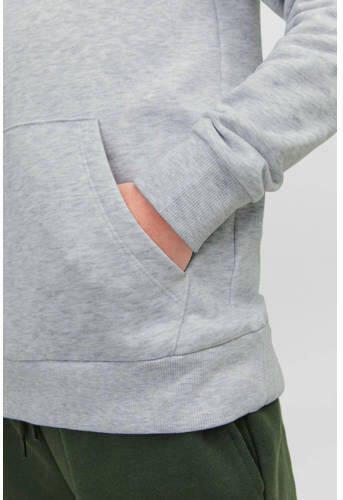 Jack & jones JUNIOR hoodie JJEJOSH met logo lichtgrijs melange Sweater 116 - Foto 2