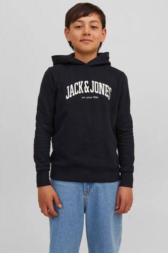 Jack & jones JUNIOR hoodie JJEJOSH met logo zwart Sweater Logo 116 - Foto 4