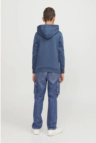 Jack & jones JUNIOR hoodie JJEJOSH SWEAT HOOD SN JNR met tekst blauw rood Sweater 116 - Foto 2