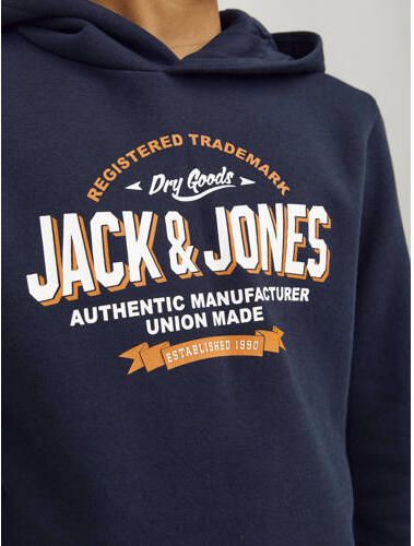 Jack & jones JUNIOR hoodie JJELOGO met logo donkerblauw Sweater Logo 128 - Foto 4