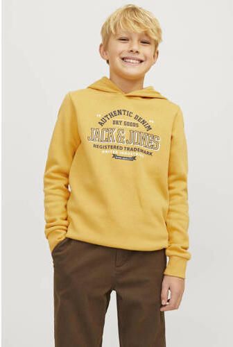 Jack & jones JUNIOR hoodie JJELOGO met logo honinggeel Sweater Logo 128 - Foto 3