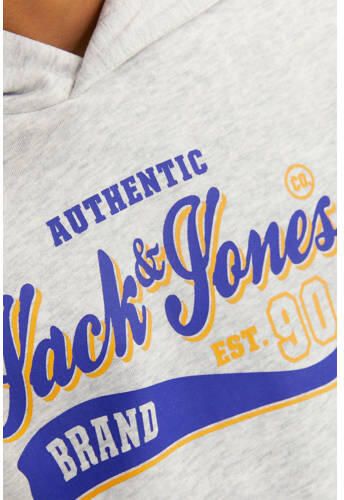 Jack & jones JUNIOR hoodie JJELOGO met logo lichtgrijs melange Sweater 164 - Foto 2