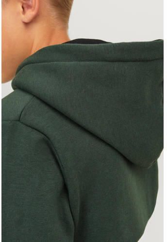Jack & jones JUNIOR hoodie JJEREID donkergroen zwart wit Sweater Meerkleurig 116 - Foto 2