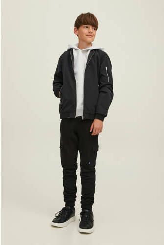 Jack & jones JUNIOR hoodie JJESTAR met tekst lichtgrijs melange Sweater 152 - Foto 3