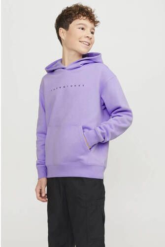 Jack & jones JUNIOR hoodie JJESTAR met tekst paars Sweater Tekst 128 - Foto 3