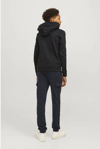 Jack & jones JUNIOR hoodie JJESWIFT met printopdruk zwart Sweater Printopdruk 128