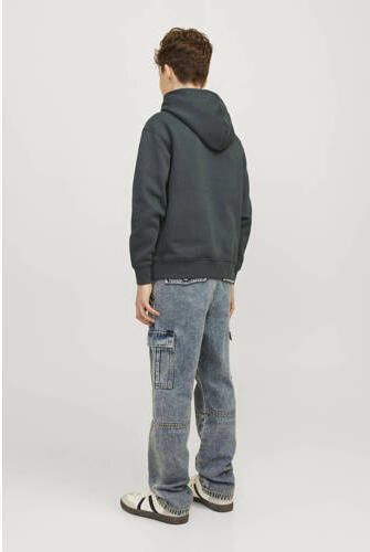 Jack & jones JUNIOR hoodie JORVESTERBRO met tekst diep donkergroen Sweater 140 - Foto 2