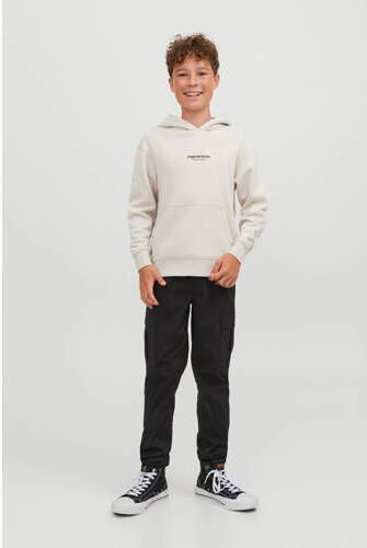 Jack & jones JUNIOR hoodie JORVESTERBRO met tekst offwhite Sweater Ecru 128