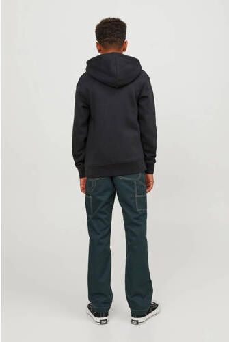 Jack & jones JUNIOR hoodie JORVESTERBRO met tekst zwart Sweater Tekst 128 - Foto 2