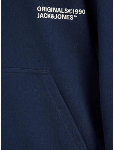 Jack & jones JUNIOR hoodie JORWORLDWIDE met tekst donkerblauw Sweater Tekst 152 - Foto 3