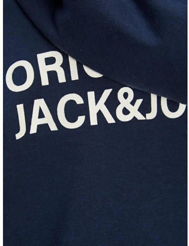 Jack & jones JUNIOR hoodie JORWORLDWIDE met tekst donkerblauw Sweater Tekst 152 - Foto 2