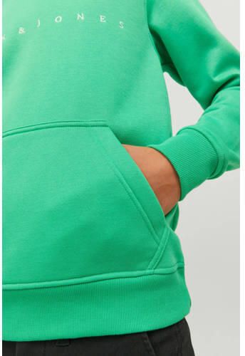 Jack & jones JUNIOR hoodie met logo groen Sweater Logo 164 - Foto 3