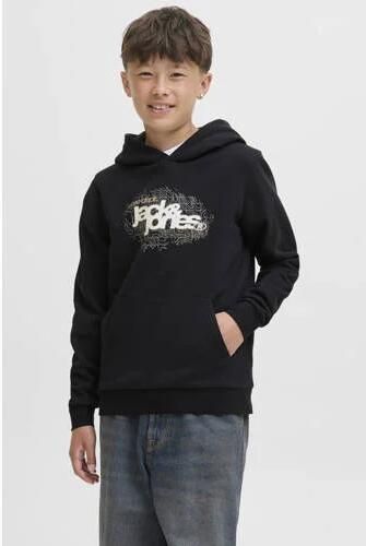 JACK & JONES JUNIOR hoodie zwart Sweater Logo