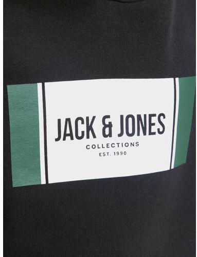 JACK & JONES JUNIOR hoodie zwart Sweater Printopdruk - Foto 4