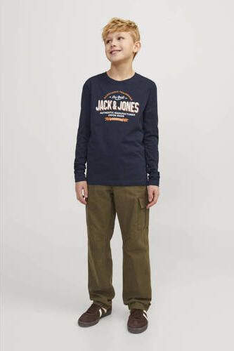 Jack & jones JUNIOR longsleeve JJELOGO met logo wit Blauw Jongens Katoen Ronde hals 128 - Foto 2