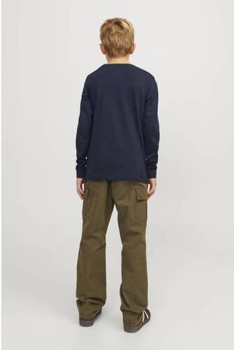 Jack & jones JUNIOR longsleeve JJELOGO met logo wit Blauw Jongens Katoen Ronde hals 128