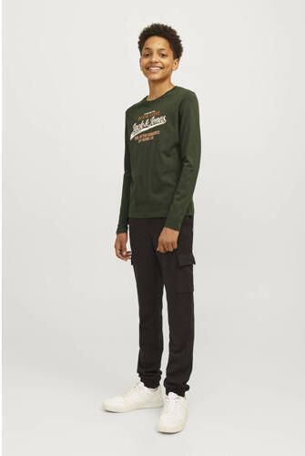 Jack & jones JUNIOR longsleeve JJELOGO met logo wit Groen Jongens Katoen Ronde hals 128 - Foto 3