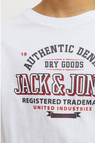 Jack & jones JUNIOR longsleeve JJELOGO met logo wit Jongens Katoen Ronde hals 140 - Foto 3