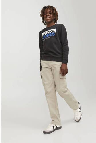 Jack & jones JUNIOR loose fit cargobroek JSPTKANE JJHARLOW beige Jongens Stretchkatoen 176
