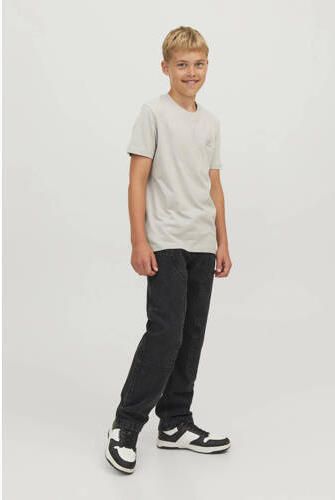 Jack & jones JUNIOR high waist loose fit jeans JJICHRIS JJICARPENTER black denim Zwart 164 - Foto 3