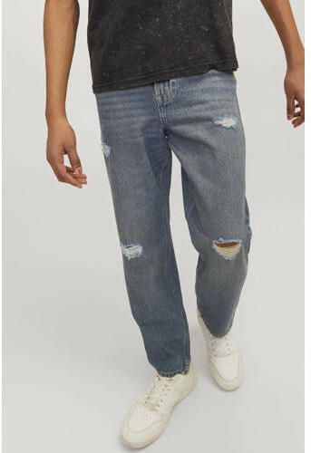Jack & jones JUNIOR loose fit jeans JJICHRIS JJORIGINAL blue denim Blauw Jongens Katoen 128