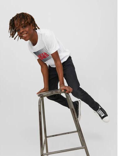 Jack & jones JUNIOR low waist slim fit jeans JJIGLENN JJORIGINAL black denim Zwart Jongens Stretchdenim 146 - Foto 2