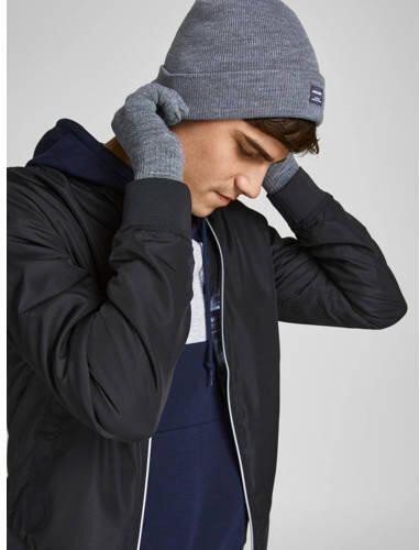 Jack & jones JUNIOR muts + handschoenen JACBEANIE grijs melange Muts sjaal Jongens Acryl L XL