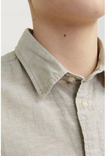 Jack & jones JUNIOR overhemd JJELINEN BLEND beige Jongens Katoen Klassieke kraag 128 - Foto 2